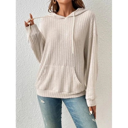 Pull à capuche décontracté pour femmes avec design côtelé Chic und Stil