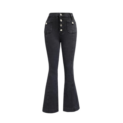 Dames High-Waist Pantalon évasé Chic und Stil