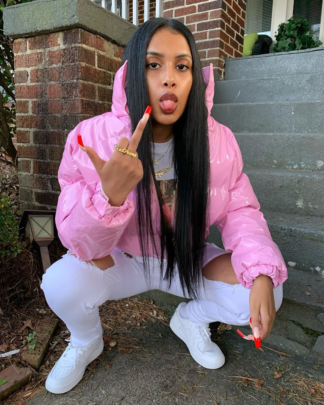 Dames Doudoune courte brillante Chic und Stil