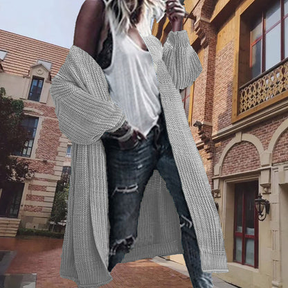 Dames gilet en tricot épais avec des manches larges et une devant ouvert Chic und Stil