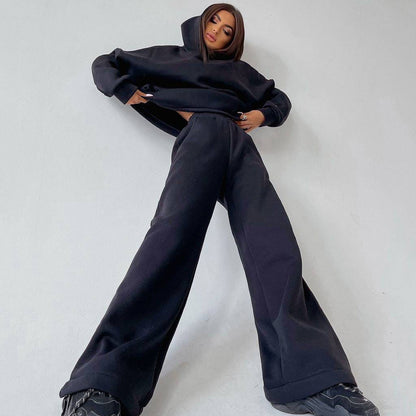 Casual oversized hoodie set for women and wide pants Chic and Style
