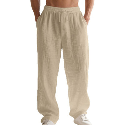 Casual long cotton pants for men with elastic waistband and practical drawstring Chic and Style