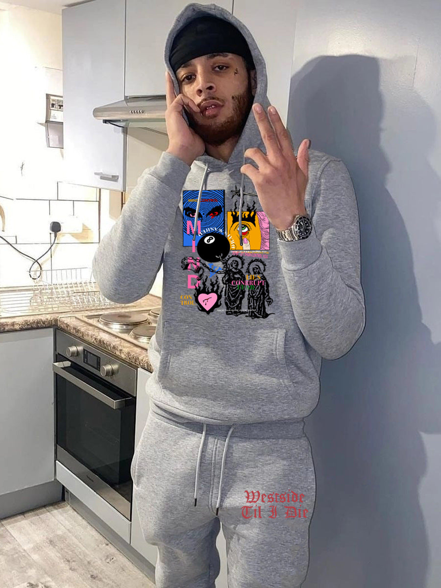 Chic and Style women's urban hoodie set and jogger pants with creative graphic design