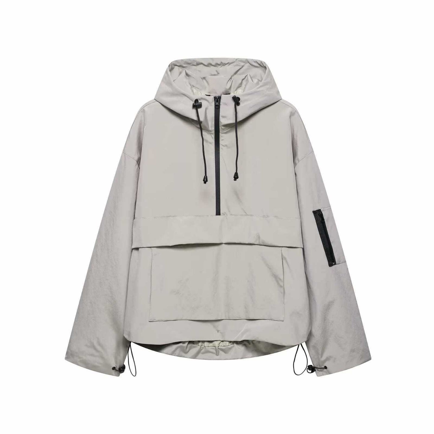 Damen wasserabweisende Anorakjacke mit praktischen Taschen Chic und Stil