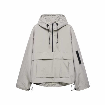 Damen wasserabweisende Anorakjacke mit praktischen Taschen Chic und Stil