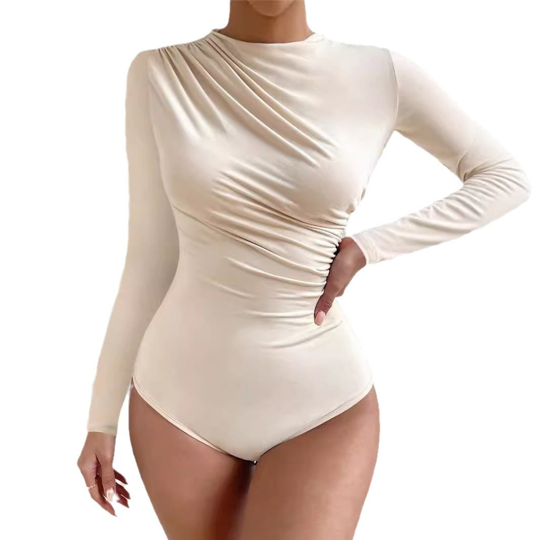 Dames body à manches longues avec drapé élégant Chic und Stil