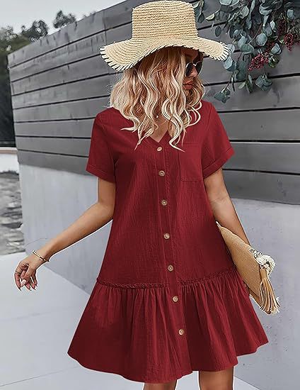 Robe décontractée pour femmes avec fermeture à boutons et volants Chic und Stil