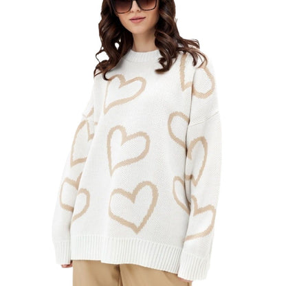 Pull oversized pour femmes avec motif cœur et coupe décontractée Chic und Stil