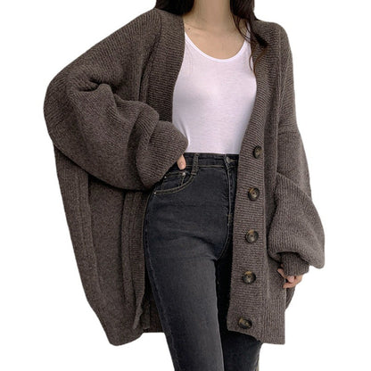 Dames gros tricot cardigan avec coupe oversize et boutons décoratifs Chic und Stil