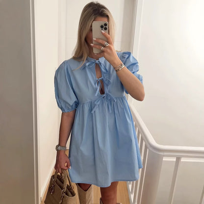 Robe d'été pour femmes avec motif léopard décontracté et manches volumineuses Chic und Stil