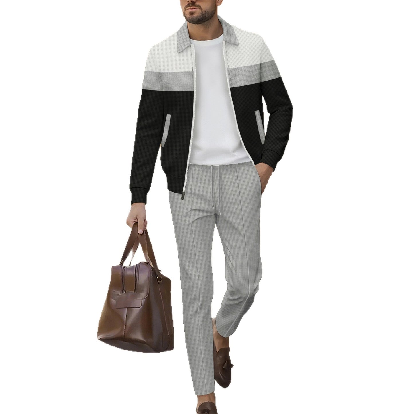 Sport leisure suit for men with a stylish zip-up jacket and comfortable pants Chic und Stil