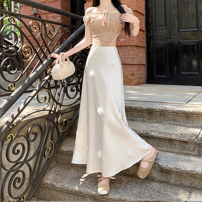 Femmes Élégant Robe Maxi Off-Shoulder Chic und Stil
