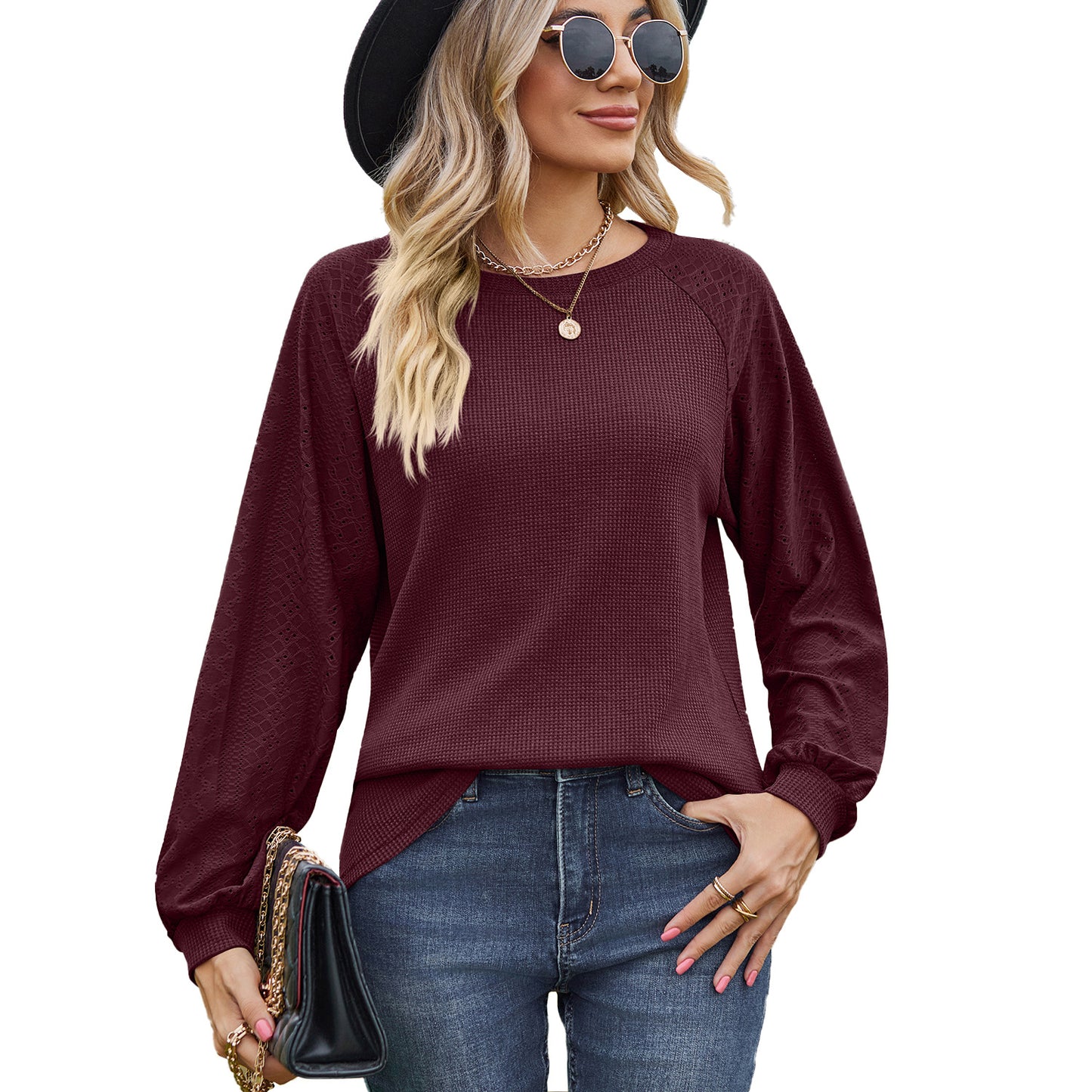 Pull décontracté pour femmes avec des détails en tricot à la mode Chic und Stil