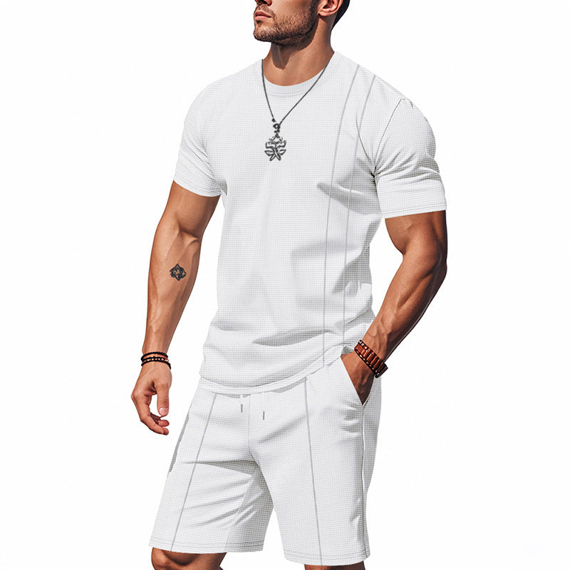 Ensemble pour hommes à manches courtes et shorts en matériau respirant Chic und Stil