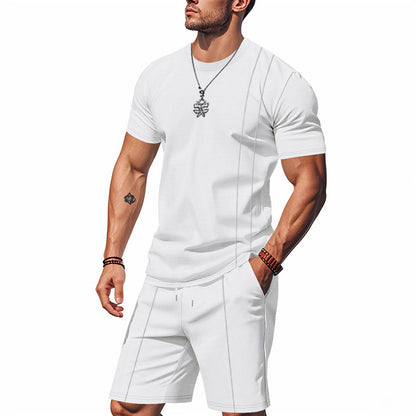 Ensemble pour hommes à manches courtes et shorts en matériau respirant Chic und Stil