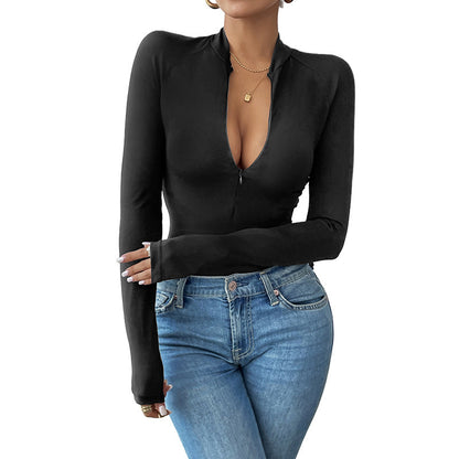 Body à manches longues zippé pour femmes Chic und Stil