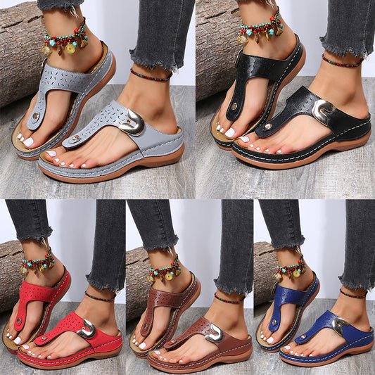 Sandales à lanières confortables pour femmes avec design de sangle à la mode Chic und Stil