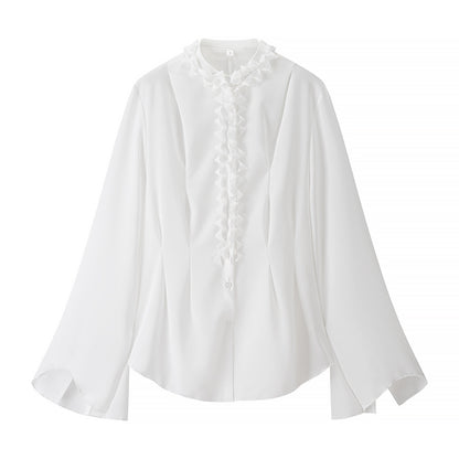 Blouse femme avec un détail froufrou excitant et une coupe élégante Chic und Stil
