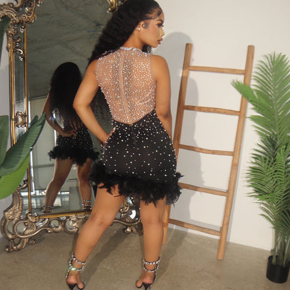 Robe en maille ornée de strass pour dames Chic und Stil
