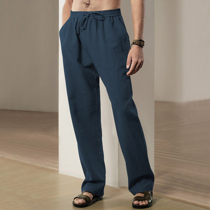 Light cotton pants for men with elastic waist Chic und Stil