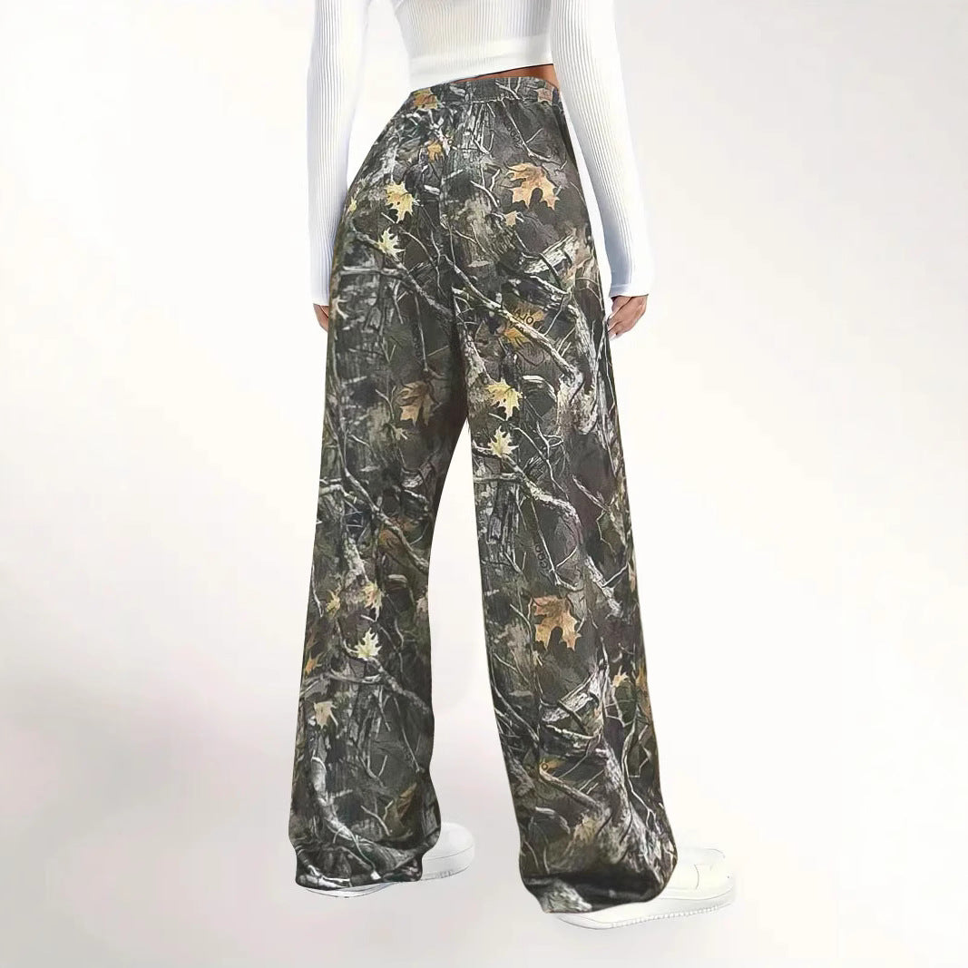 Dames Camouflage Détails Relaxed Fit Jogger-Pantalons Chic und Stil