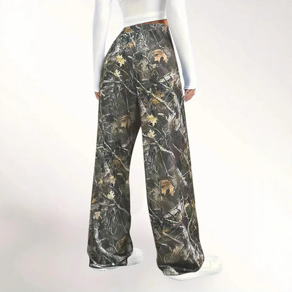 Dames Camouflage Détails Relaxed Fit Jogger-Pantalons Chic und Stil