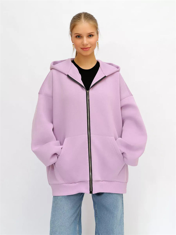 Dame Veste à Capuche Oversize avec Fermeture Éclair Intégrale et Coupe Extrêmement Confortable Chic und Stil