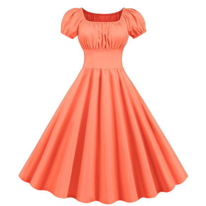 Robe A-line pour femmes avec des manches bouffantes et une ceinture Chic und Stil
