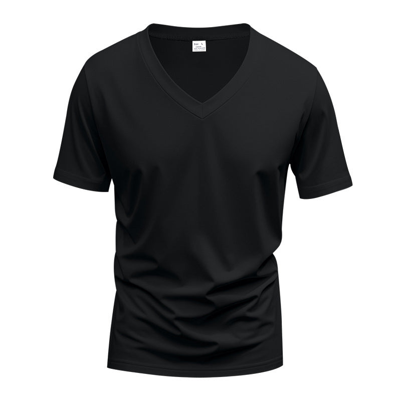 T-shirt pour hommes col en V en matériau fonctionnel respirant Chic und Stil