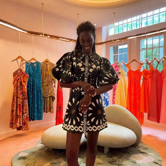 Robe dames avec motif floral et col Chic und Stil