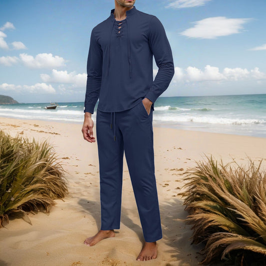 Men's Stylish Casual Set with Breathable Top and Comfortable Pants Chic and Style