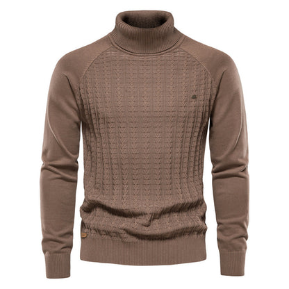 Pull en tricot pour hommes avec col montant tendance et design texturé Chic und Stil