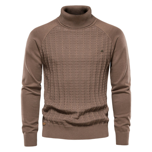 Pull en tricot pour hommes avec col montant tendance et design texturé Chic und Stil