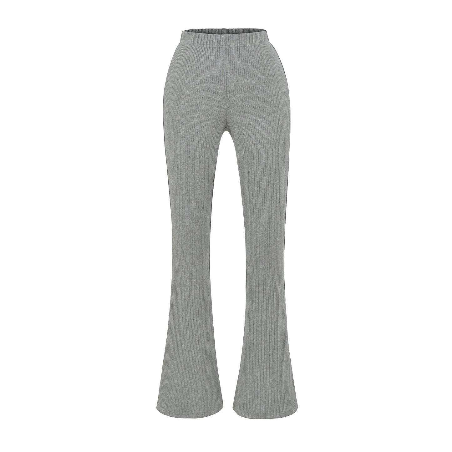 Elegant flared pants for women with a high waist and fine rib design Chic and Style