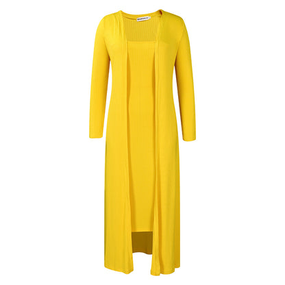 Robe maxi femme avec cardigan ouvert et manches longues Chic und Stil