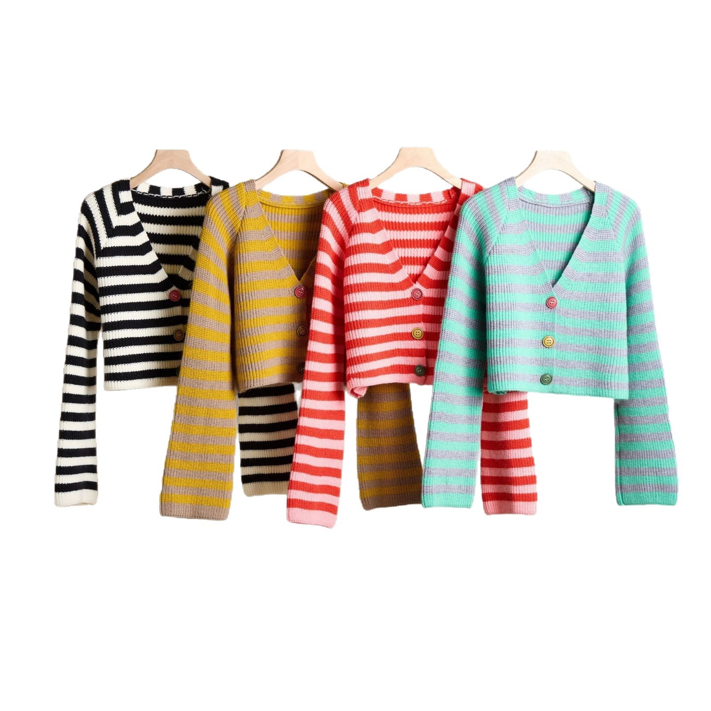 Cardigan en tricot tendance pour femmes avec des boutons colorés et une coupe décontractée Chic und Stil