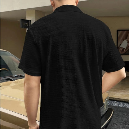 Chemise à manches courtes décontractée pour hommes avec tissu texturé Chic und Stil