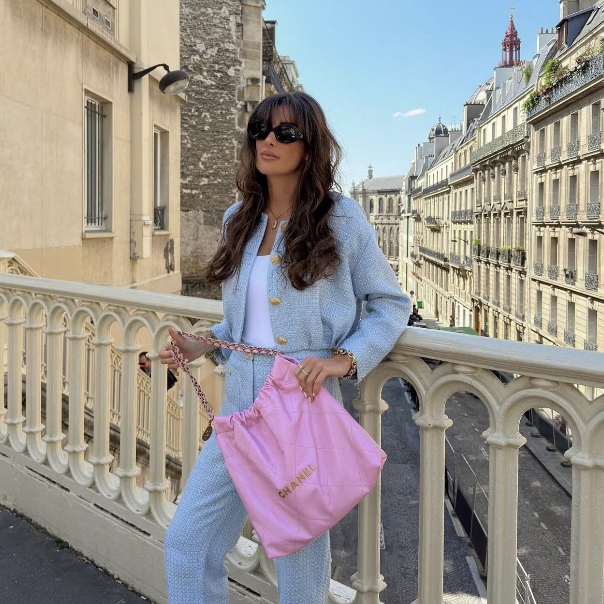 Elegant women's short jacket with gold button details Chic and Style