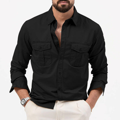 Chemise à manches longues pour hommes avec poches poitrine et coupe moderne Chic und Stil