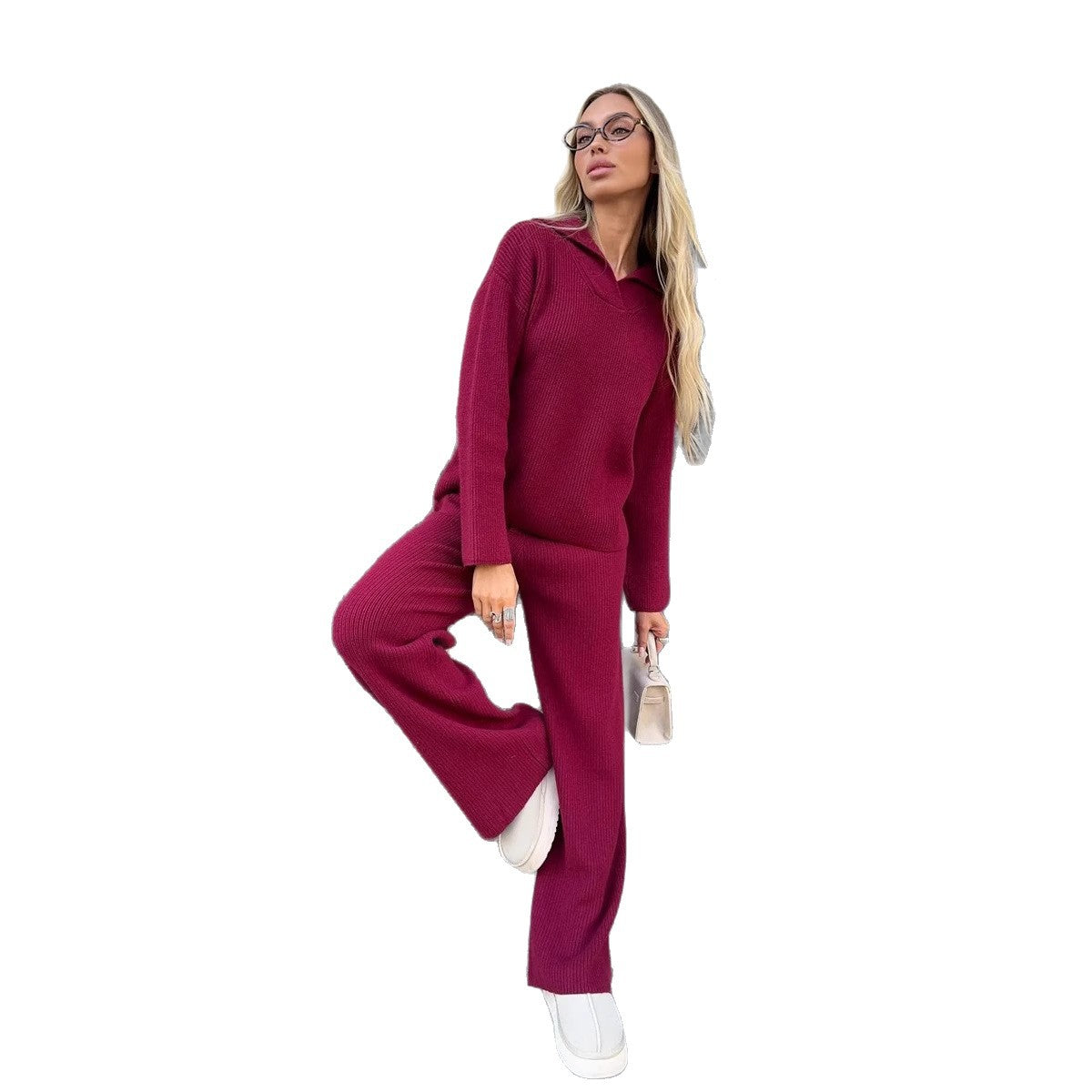 Dames élégant ensemble de jogging en tricot Chic und Stil