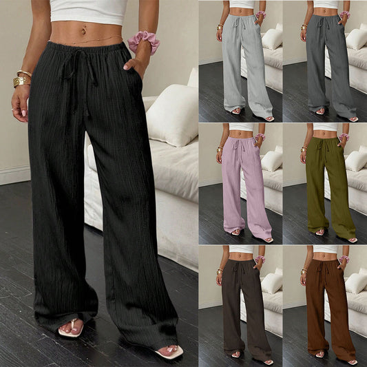 Loose linen pants for women with elastic waist and practical pockets Chic and Style