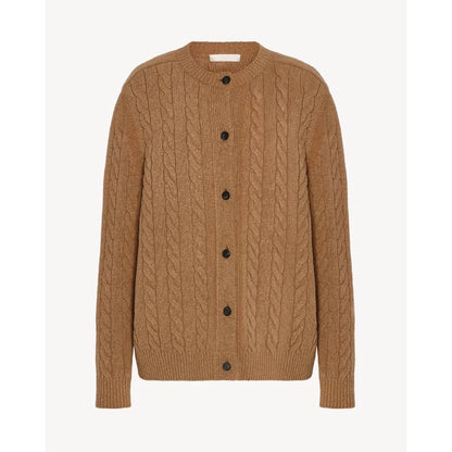 Dames cardigan en grosse maille avec motif de cable décoratif et patte de boutonnage Chic und Stil