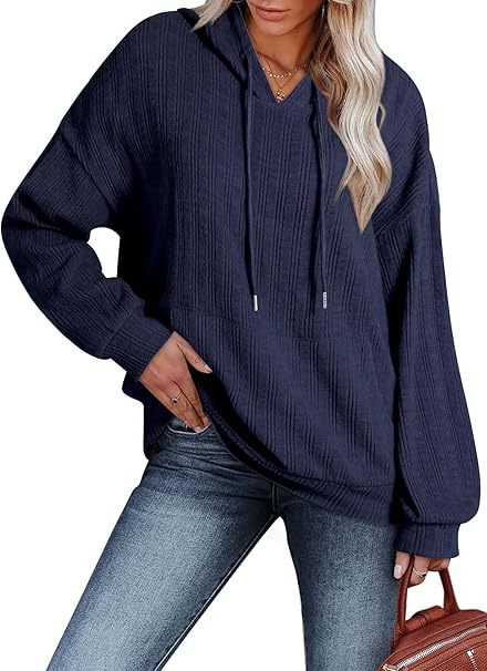 Dames Pull à Capuche Oversize avec Design Texturé Chic und Stil