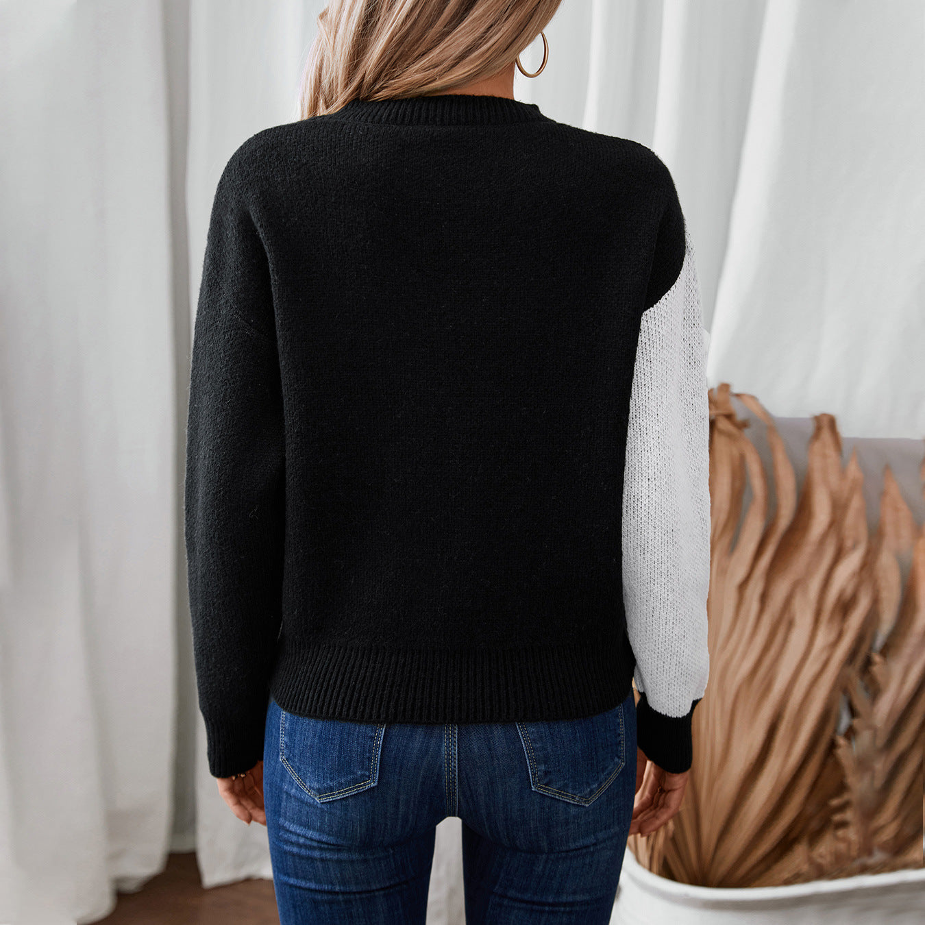 Pull femme à motif Yin-Yang modeste Chic und Stil