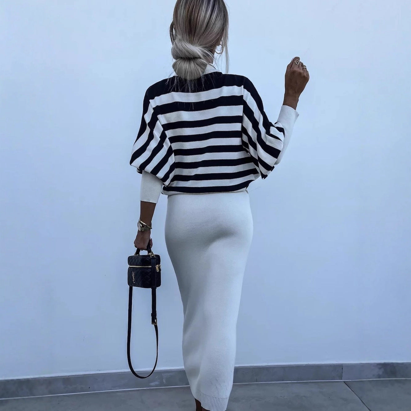 Dames Robe rayée élégante avec coupe ample et veste décontractée Chic und Stil