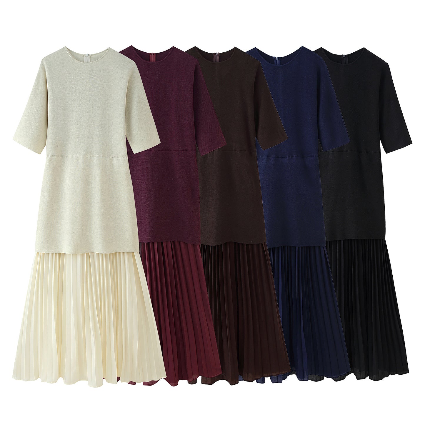 Robe maxi femme avec design plissé de haute qualité et coupe moderne Chic und Stil
