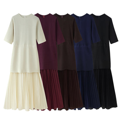 Robe maxi femme avec design plissé de haute qualité et coupe moderne Chic und Stil