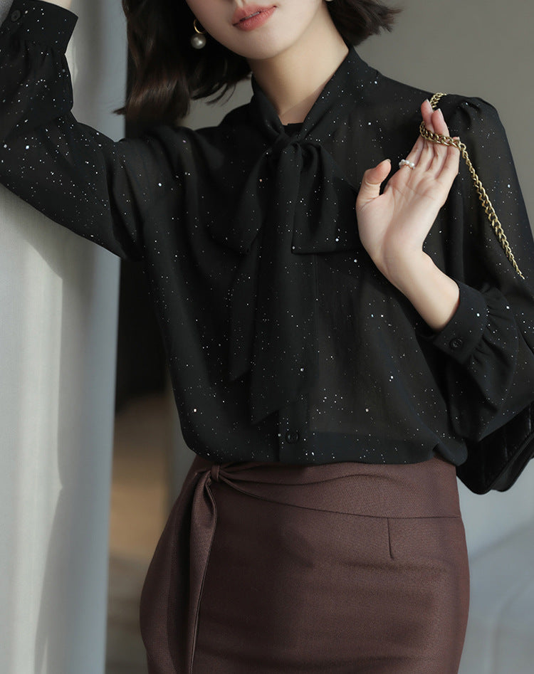 Blouse Élégante à Nœud Papillon Femme Chic und Stil 1750846558