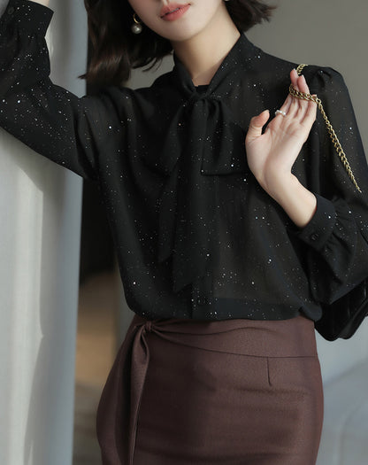 Blouse Élégante à Nœud Papillon Femme Chic und Stil 1750846558