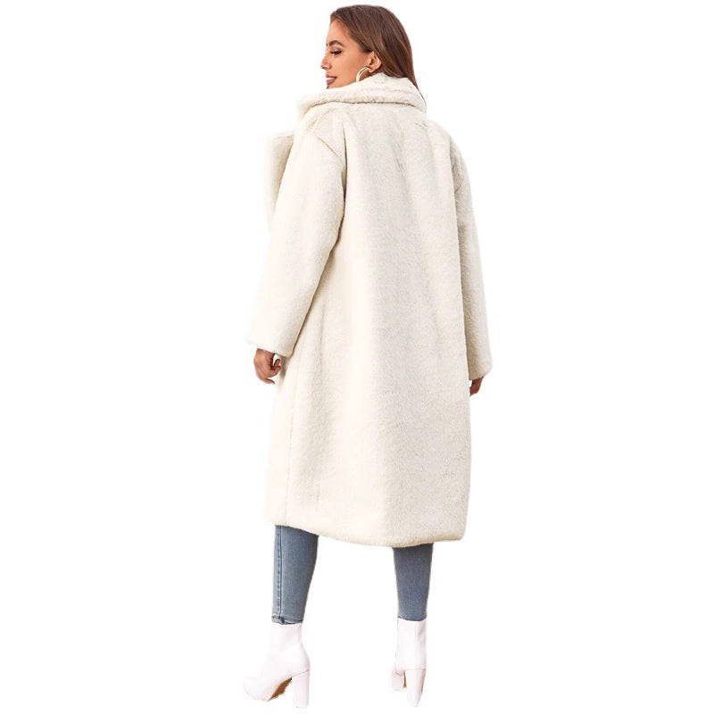 Dames Blouson long en fausse fourrure Chic und Stil